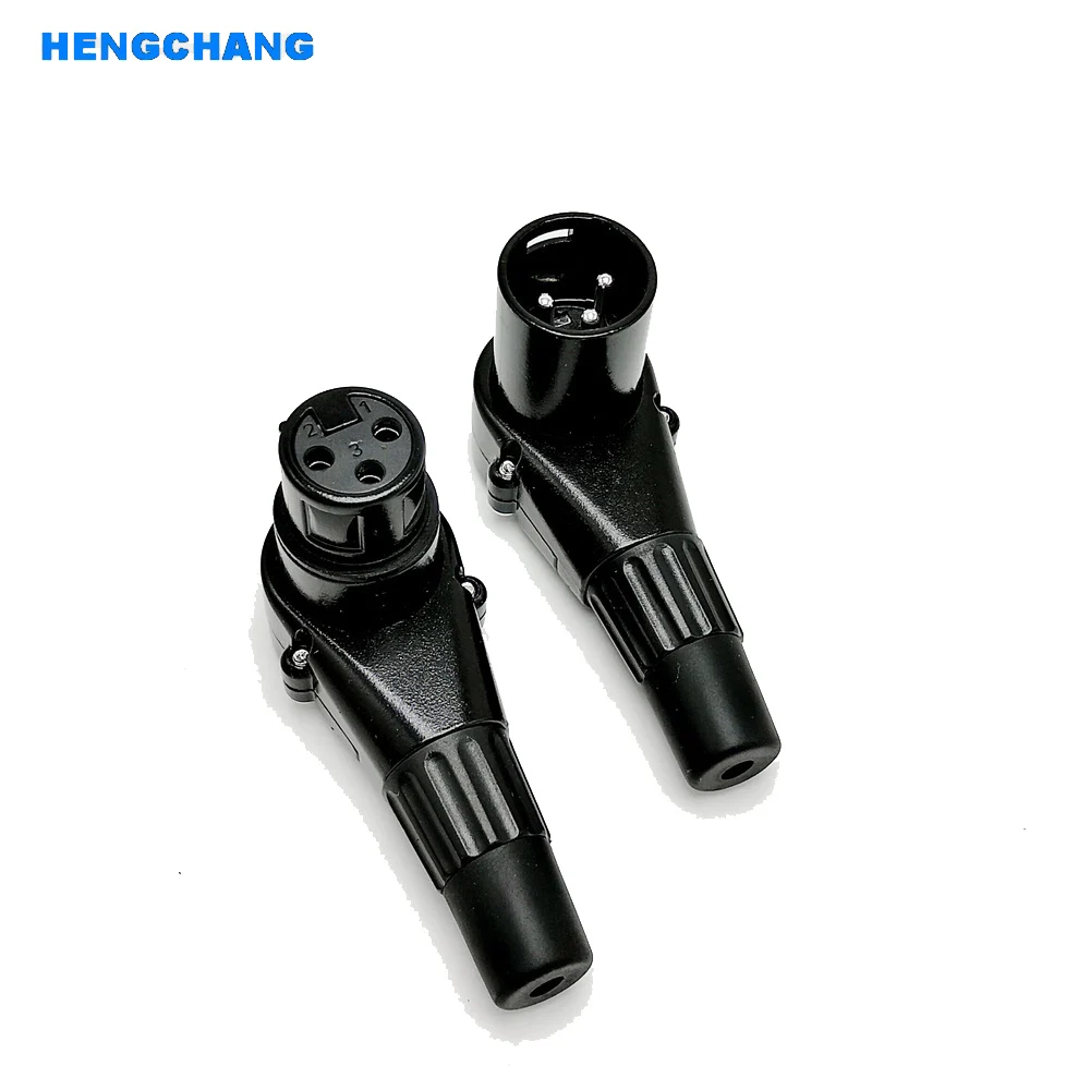 3 pole Right angle XLR Connector Male Female XLR 3 Pin Micphone Plug Audio Cable Connector Multi-directional Monnector