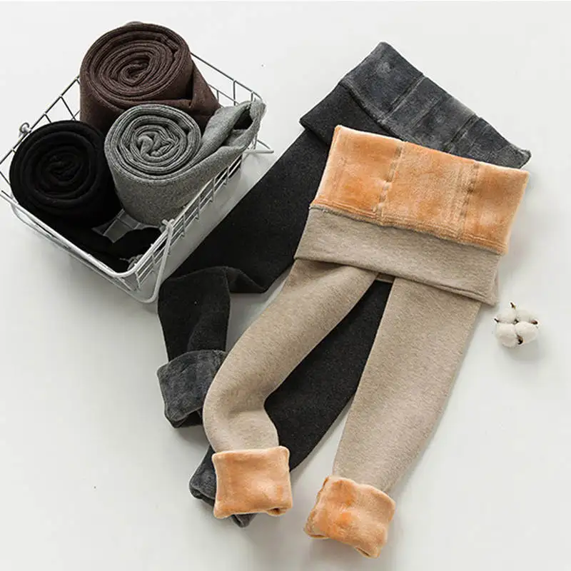 Fleece Leggings Frauen Elastische Hohe Taille Schlank Verdicken Winter Warme Leggings Casual Plus Samt Baumwolle Stretch Dünne Hosen C7971