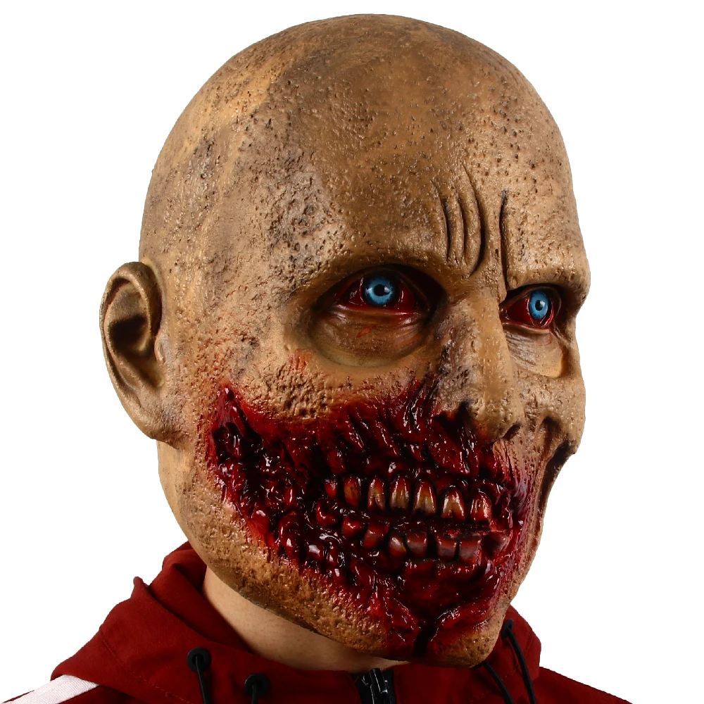 Masque de Zombie Effrayant et Réaliste pour Halloween, Robe de Barrage d'Horreur, Équipement de Sauna, Accessoires de Cosplay de Maison Hantée