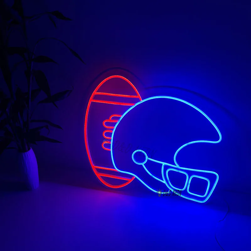 Neon Zeichen Custom Led licht Nach Chicago Bears Helm Fußball Banner Sport Neon Licht Neon Zeichen