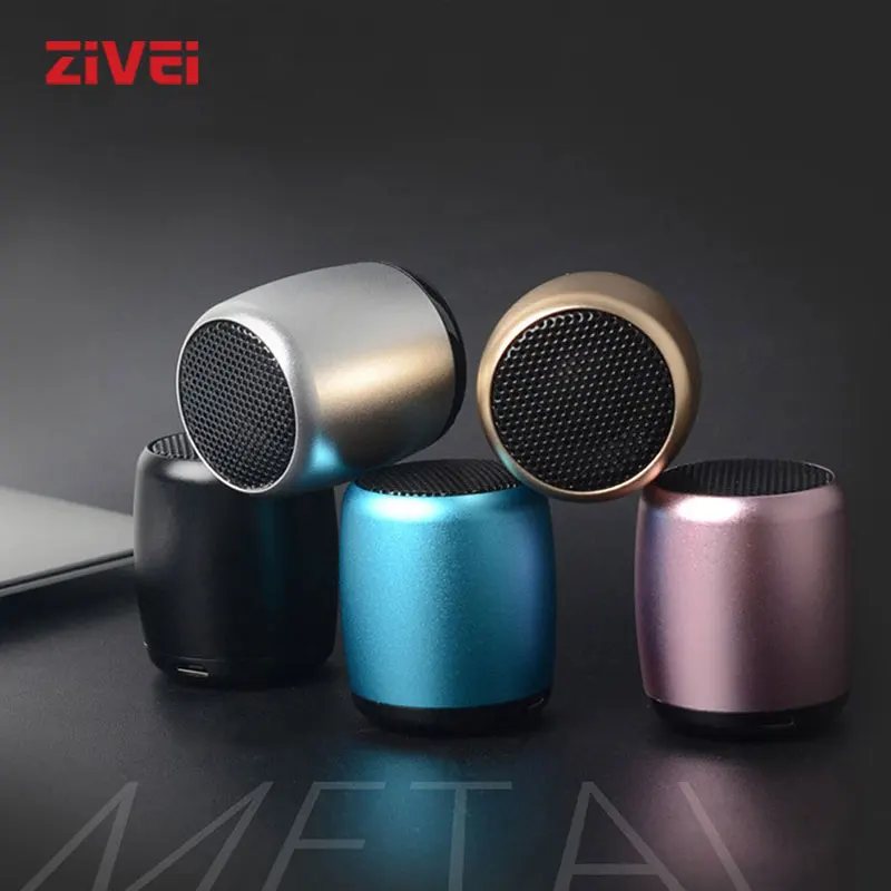 

ZIVEI Professional Mini Bluetooth Speaker 3W Funny Silver 2021 for Phone with Mic outdoor Metal Protection USB Port and Remote