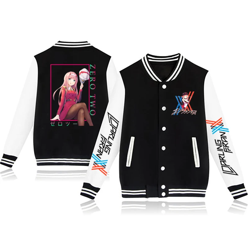 2021 new street anime zero two baseball uniform men's and women's tide brand hip-hop loose casual couple jacket