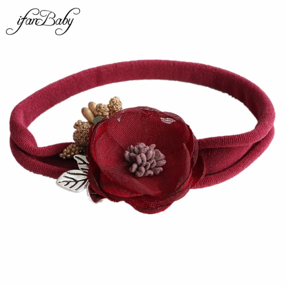 Kids nylon headband Girl flower headband accessories Boutique elastic strench headwear