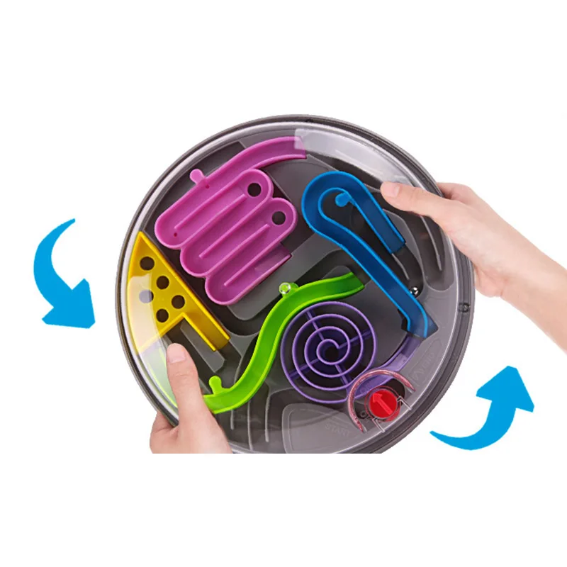 3D Magic Intellect Ball Marble Puzzle Game perplexus magnetic balls IQ Balance toy,Educational classic toys handle Maze Ball