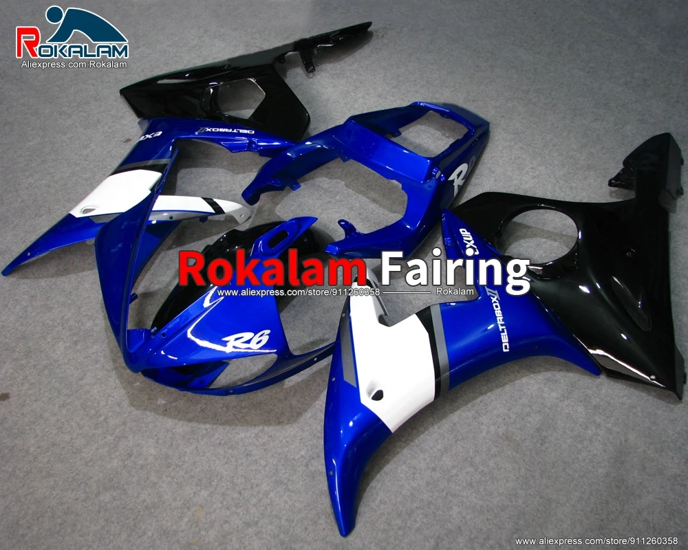 

Body Set For Yamaha YZF600 R6 2003 2004 YZFR6 03 04 White Blue Black Aftermarket Motorbike Fairing Kit (Injection Molding)