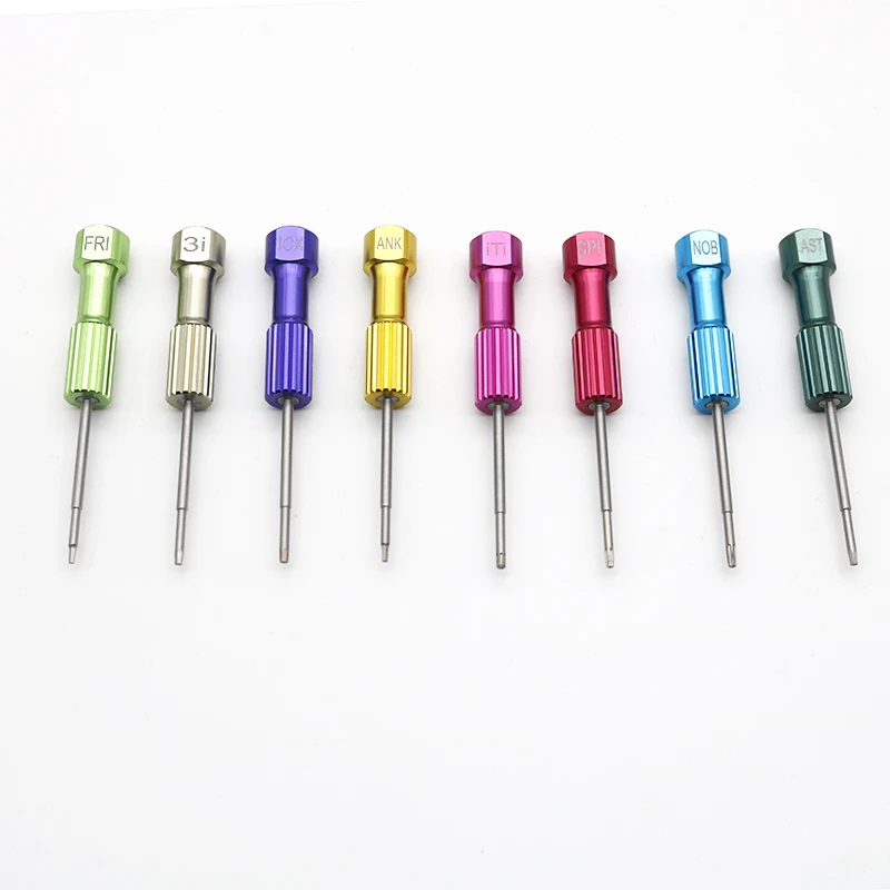 Dental Lab Implant Screw Driver Kit 8Pcs Technician Abutment Mini Screwdriver Tools Set with Steel Holder Box