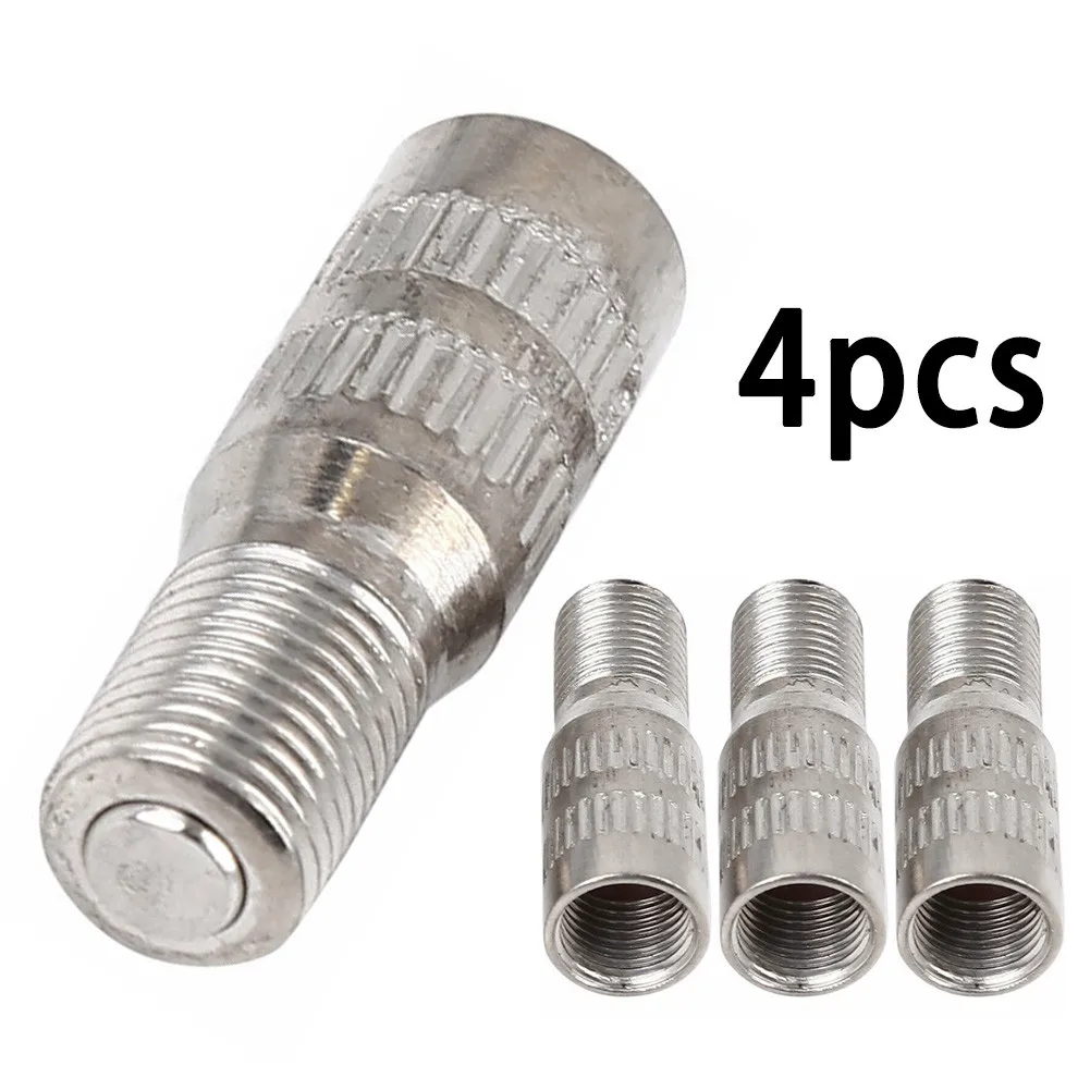 

Universal 4pcs Metal Silver Car Truck Front And Rear Wheel Tyre Tire Valve Capss Stem Extension Extenders Auto Accessories