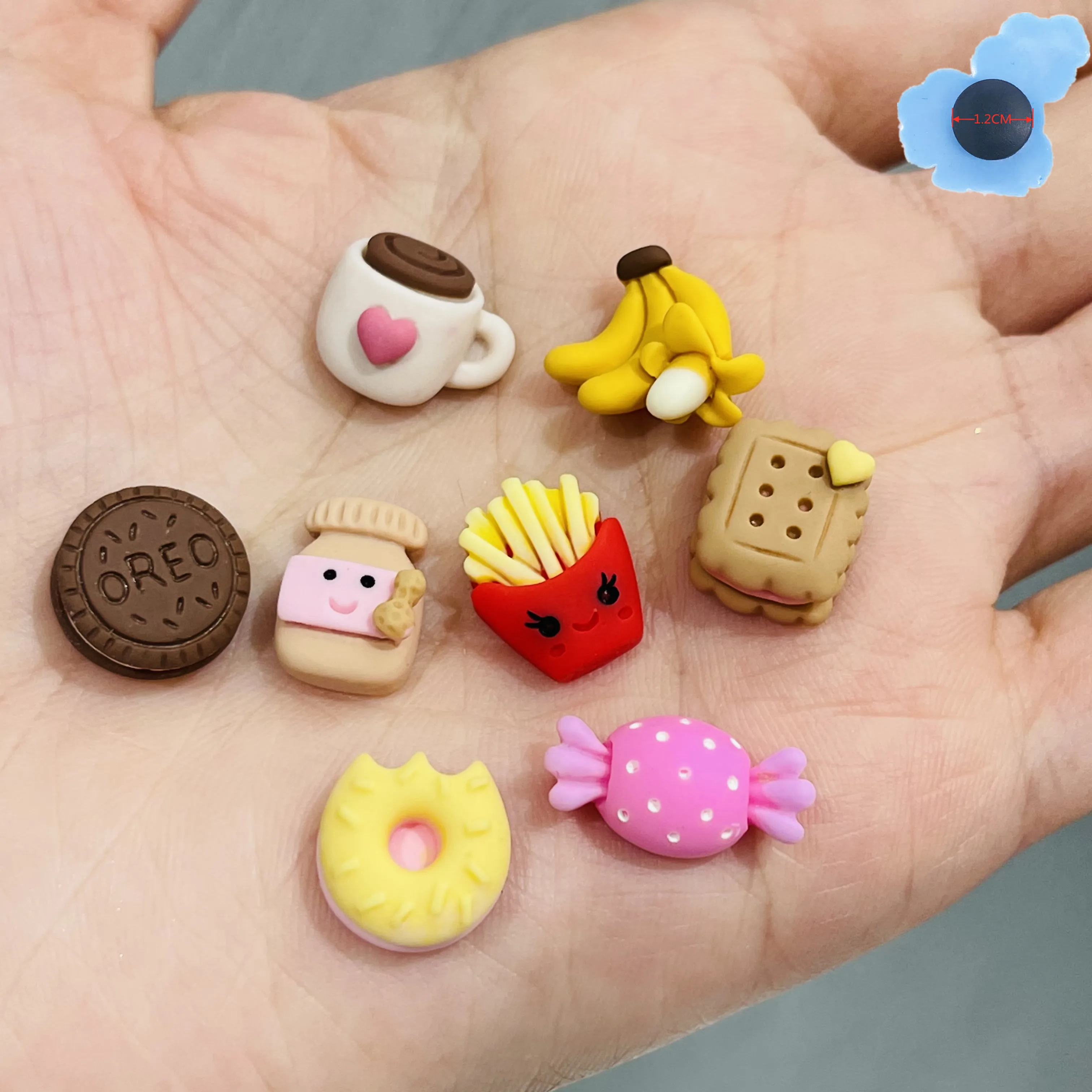 1pcs Delicious Food Donuts Resin Shoes Accessories Lovely Shoes Decorations Fit Wristband Charms Kids Party Gifts