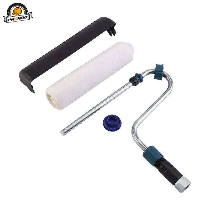 PHENDO Airless Paint Roller Inline Spray Gun with 30cm Spray Extension Pole Self-priming Roller Cover Power Paint Sprayer Set