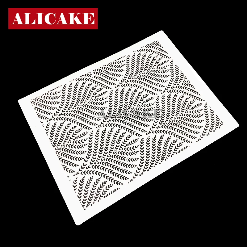 Cake Stencils Feather Shape Pattern Wedding Cake Decorating Fondant Lace Cake Boder Stencils Template Drawing Mold Baking Tools