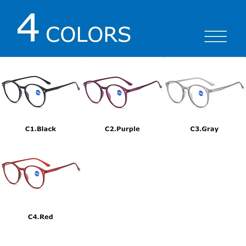 CRIXALIS Retro Anti Blue Light Reading Glasses Ladies Round Fashion Presbyopia Eyeglasses Women Computer Prescription Eyewear