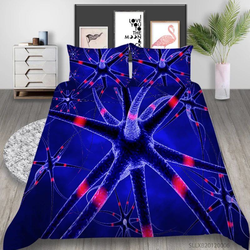 Home Textile Microorganism 3D Bedding Set Queen Size Duvet Cover Set King Full Double 2/3 Pcs Pillowcase Bedroom Decor