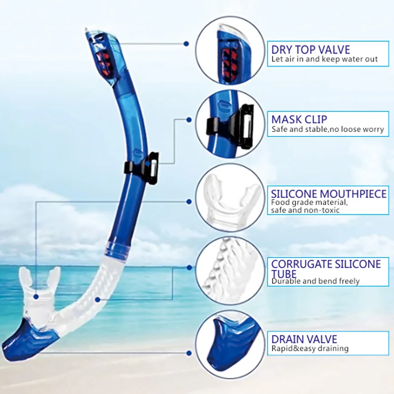 Professionelle Unterwasser-Tauchmaske, Vollständig Trockene Tauchbrille Geeignet für GoPro Kleine Action-Kameras. – Detail 3