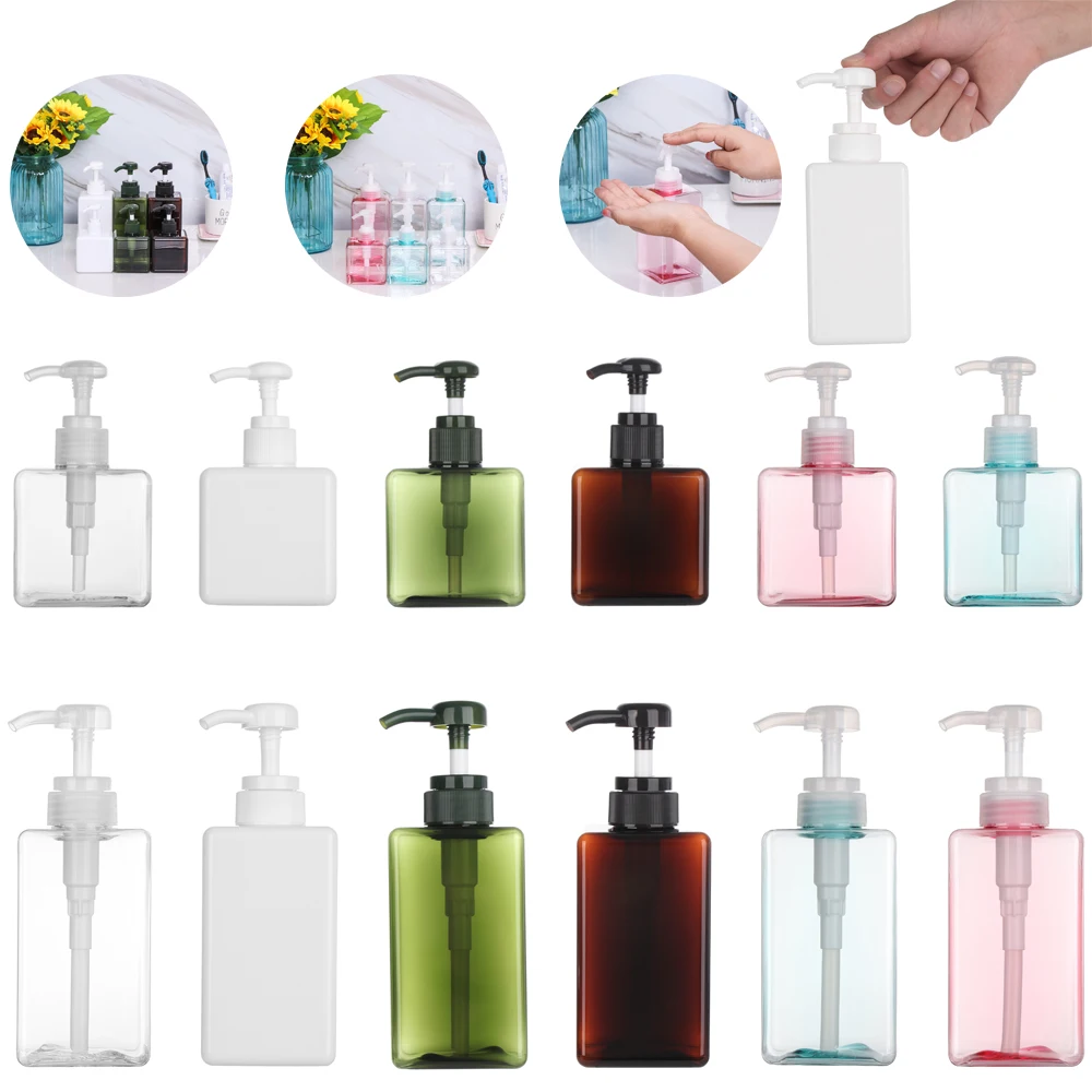 100-250ml Plastic Square Clear Bottle Liquid Soap Whipped Mousse Points Bottling Shampoo Lotion Shower Gel Pump Bottle