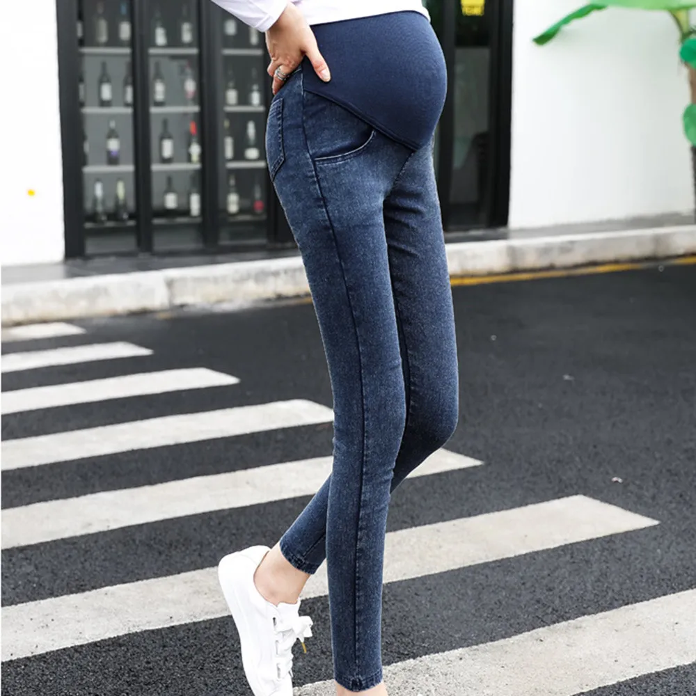 Pregnancy Woman Stretch Washed Denim Maternity Jeans Summer Fashion Pencil Trousers Clothes for Pregnant Women Pregnancy Pants