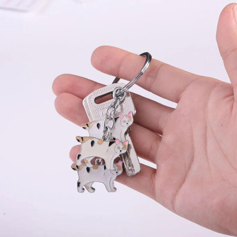 Cute lovely cat Keychain Animal Key Chain car Keyring Accessories Pet Jewelry Women bag Charms gifts