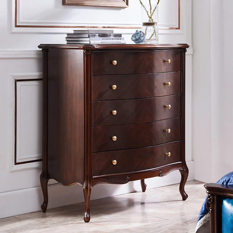 

American Solid Wood Chest of Drawers Bedroom Drawer Cabinets Simple American Light Luxury Storage Cabinets Lockers