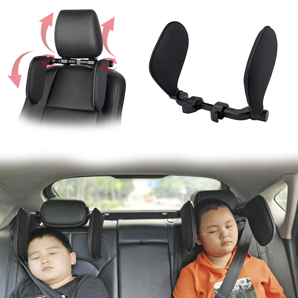 Neck Support Pillow Car Seat Headrest Mesh Cloth For Kids Adults Side Head Support Travel Sleeping Cushion Telescopic