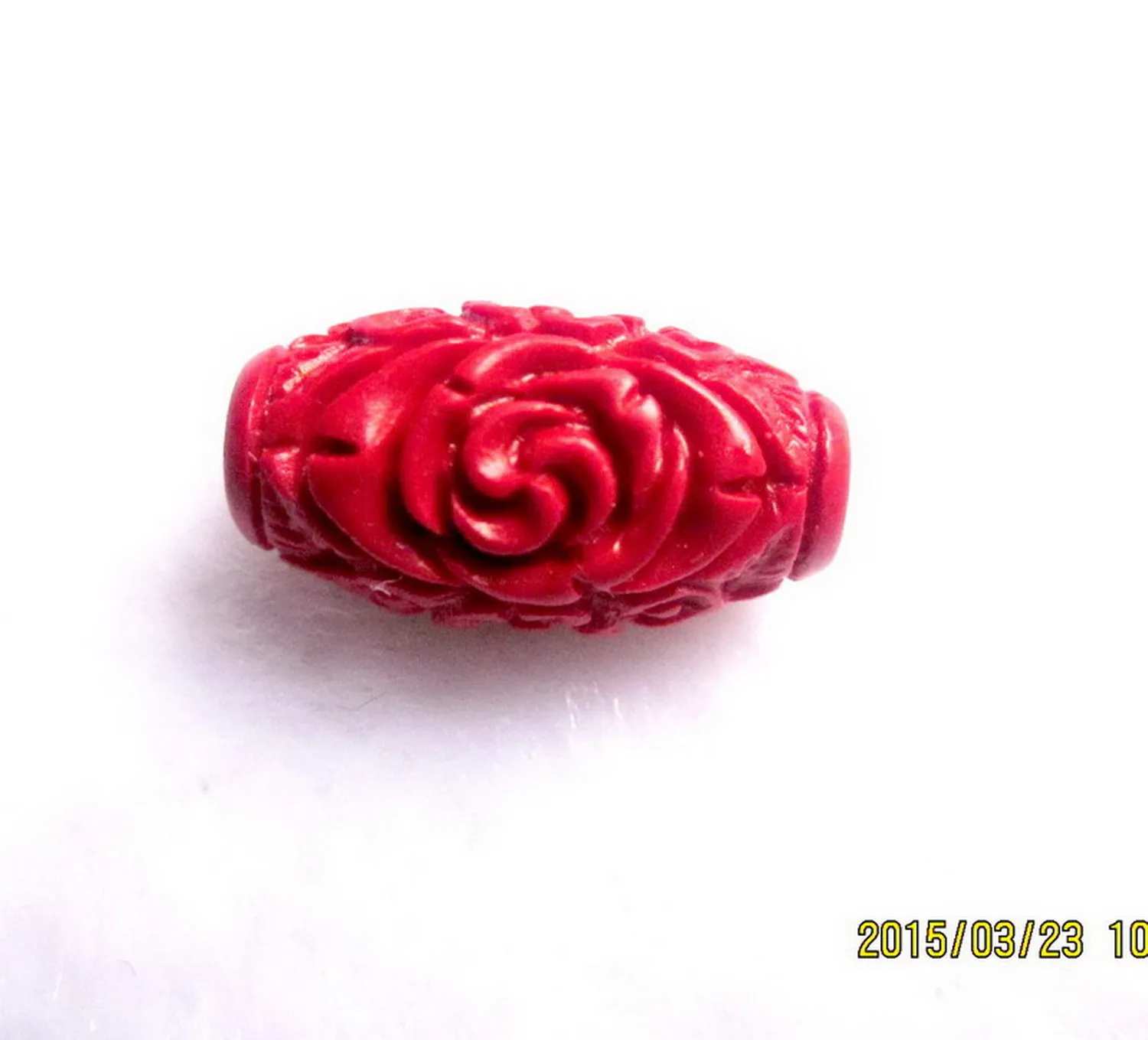 

Rare China Boutique Collection Carving Cinnabar Pendant-Flower
