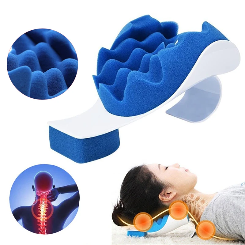 Neck Support Pillow Tension Reliever Massager Head Neck Shoulder Relax Muscle Tension Relieve Cervical Spine Soreness Theraputic