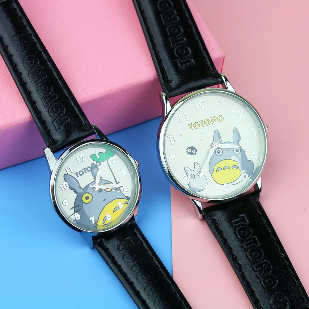 Relojes con patrón de dibujos animados para mujer, pulsera femenina con correa de cuero de alta calidad, a la moda