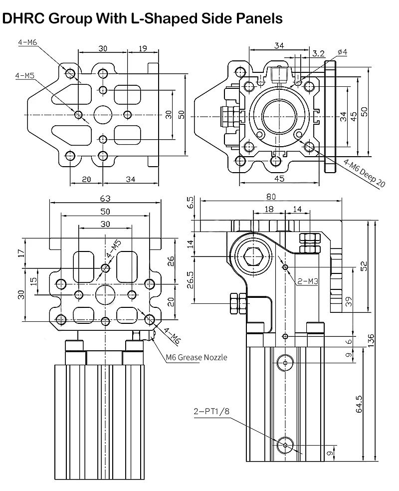 Zubehör für pneumatische Manipulatoren FCZ Seitenpositionierungs-Hebel DHRC32-30LB/ZB Vorrichtung 90-Grad-Kippzylinder – Detail 11