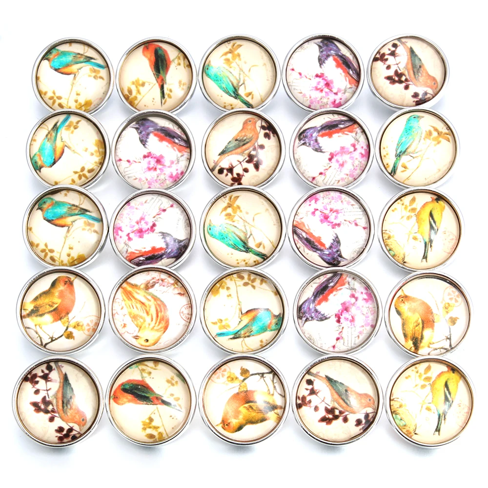 10pcs/lot Interchangeable Snap Jewelry Mixed Beautiful Letters Glass 18mm Snap Button Jewelry For Snaps Bracelet Bangles