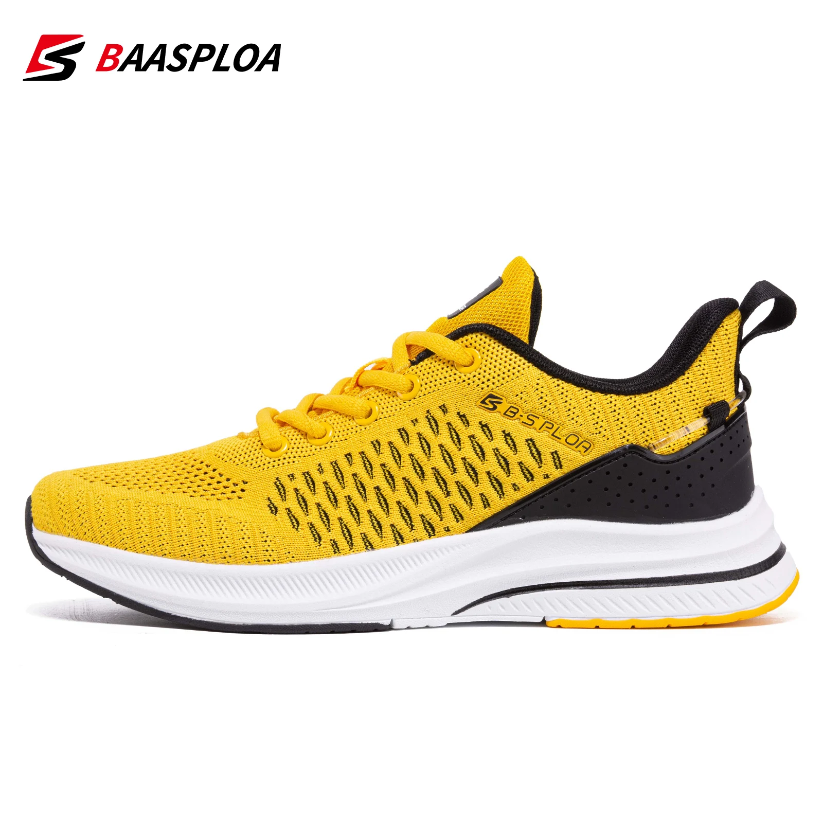 Baasploa Zapatillas de Correr con Cordones, Zapatos de Malla, Material Ligero, Estilo Informal, Zapato de Diseñador, Adecuado para Deportes de