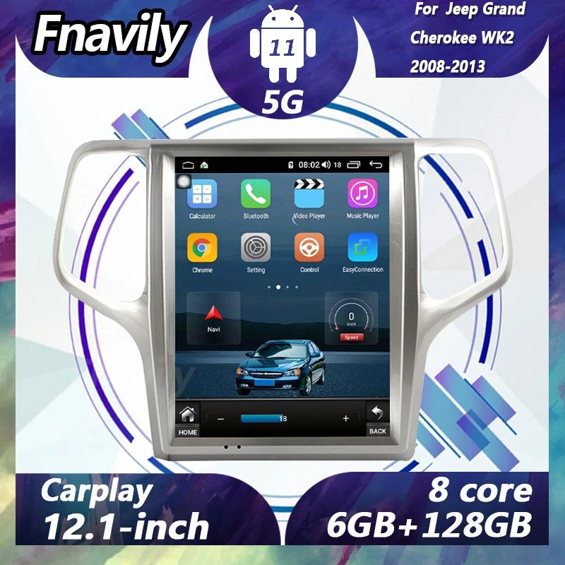 Fnavily Android 11 car radio For Jeep Grand Cherokee WK2 video dvd player stereos car audio navigation GPS BT DSP 5G 2008 - 2013