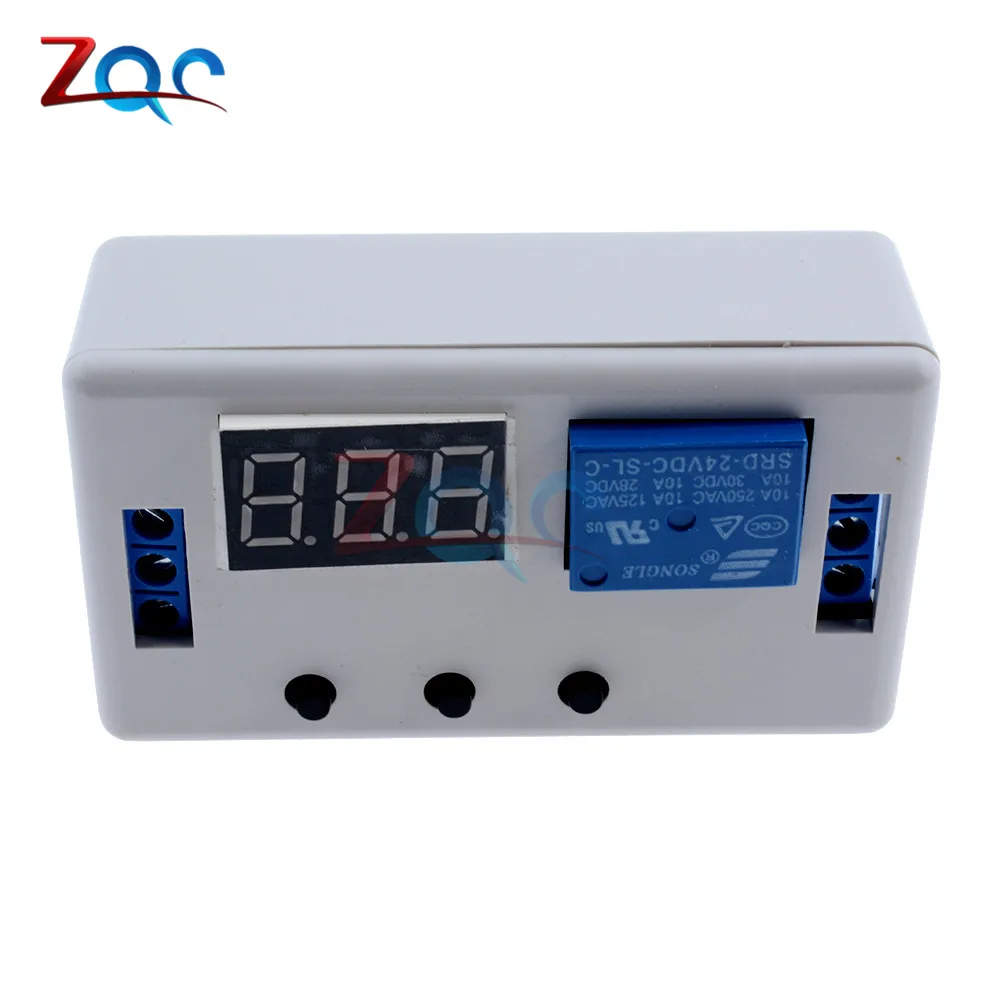 LED Digital Display Time Delay Relay Module DC 12V / 24V Timing Control Programmable Timer Switch Trigger Cycle Module with Case