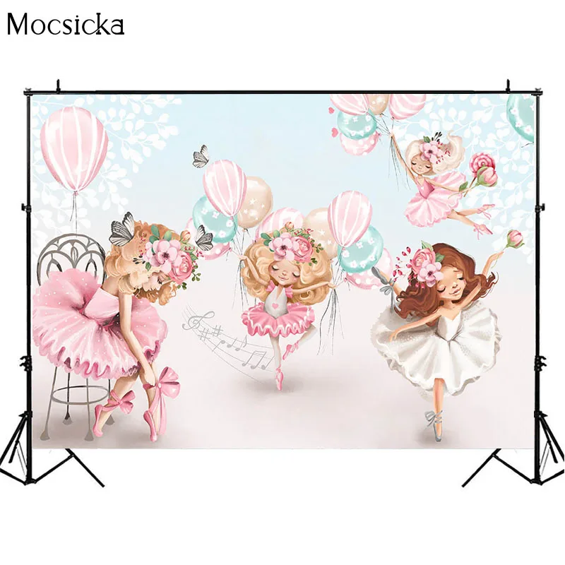 Mocsicka Vũ Công Ba Lê Cô Gái Balo Công Chúa Tùy Chỉnh Chụp Ảnh Nền Sinh Nhật Phông Nền Cho Bé Sơ Sinh Photozone