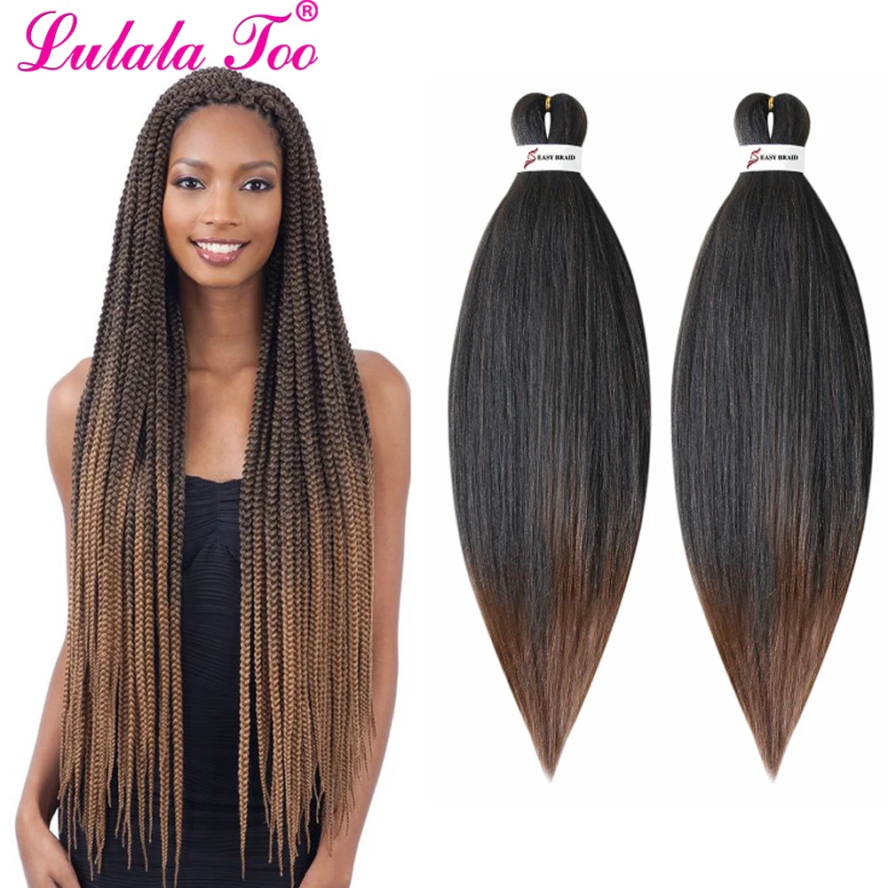 26inch Pre Stretched Ombre Braiding Hair Crochet Jumbo Braid Hair Perm Yaki Straight Ez Braid Synthetic Hair Extensions