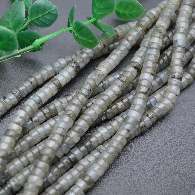 4mm 6mm Natural Labradorite Gemstone Small Flat Round Disc Spacer Heshi Beads For Jewelry Necklace Bracelet Making