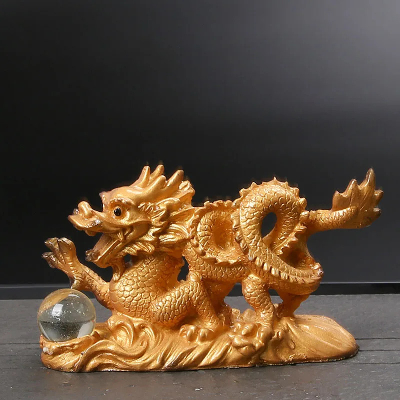 Resin Color Change Dragon Tea Accessories Household Office Tea Pet Decoration Toy