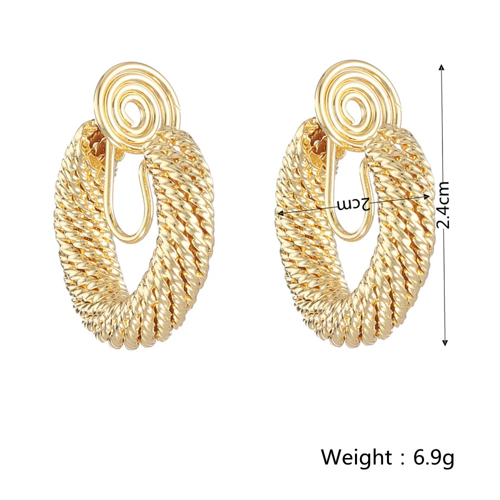 WENHQ Top Quality Geometric C Shape Clip on Hoop Earrings Women\'s Luxury Fashion Cuff Mosquito Coil Needn\'t Ear Hole Ear Clip