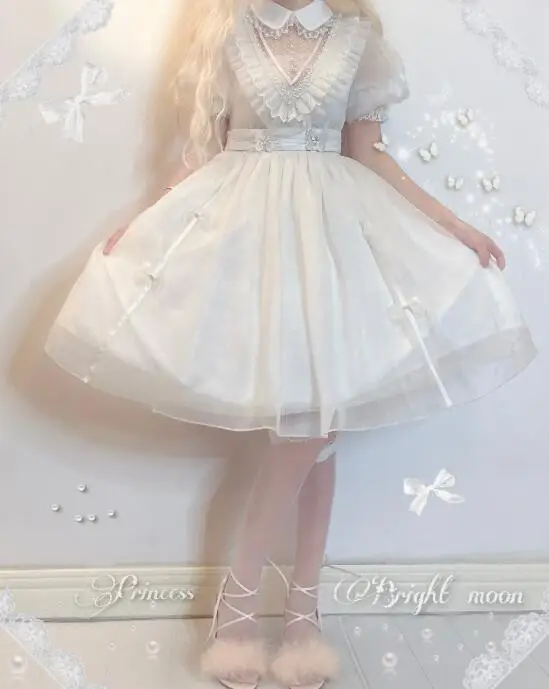 Robe de princesse pour fête thé Lolita, tenue Vintage, taille haute, style victorien, Kawaii, gothique, Lolita Op Loli Cos