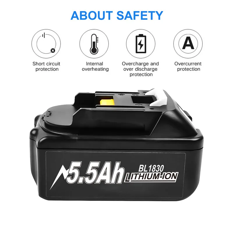 交換用バッテリー,リチウムイオン,18v,マキタ用,モデルbl1830,bl1840,bl1850,bl1860,bl1860b,lxtと互換性あり