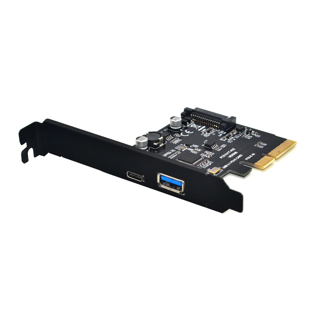 Add On Card USB 3.1 Type C PCIe Expansion Card PCI-e to 1 Type C and 1 Type A 3.0 USB Adapter PCI Express Riser Card For Desktop