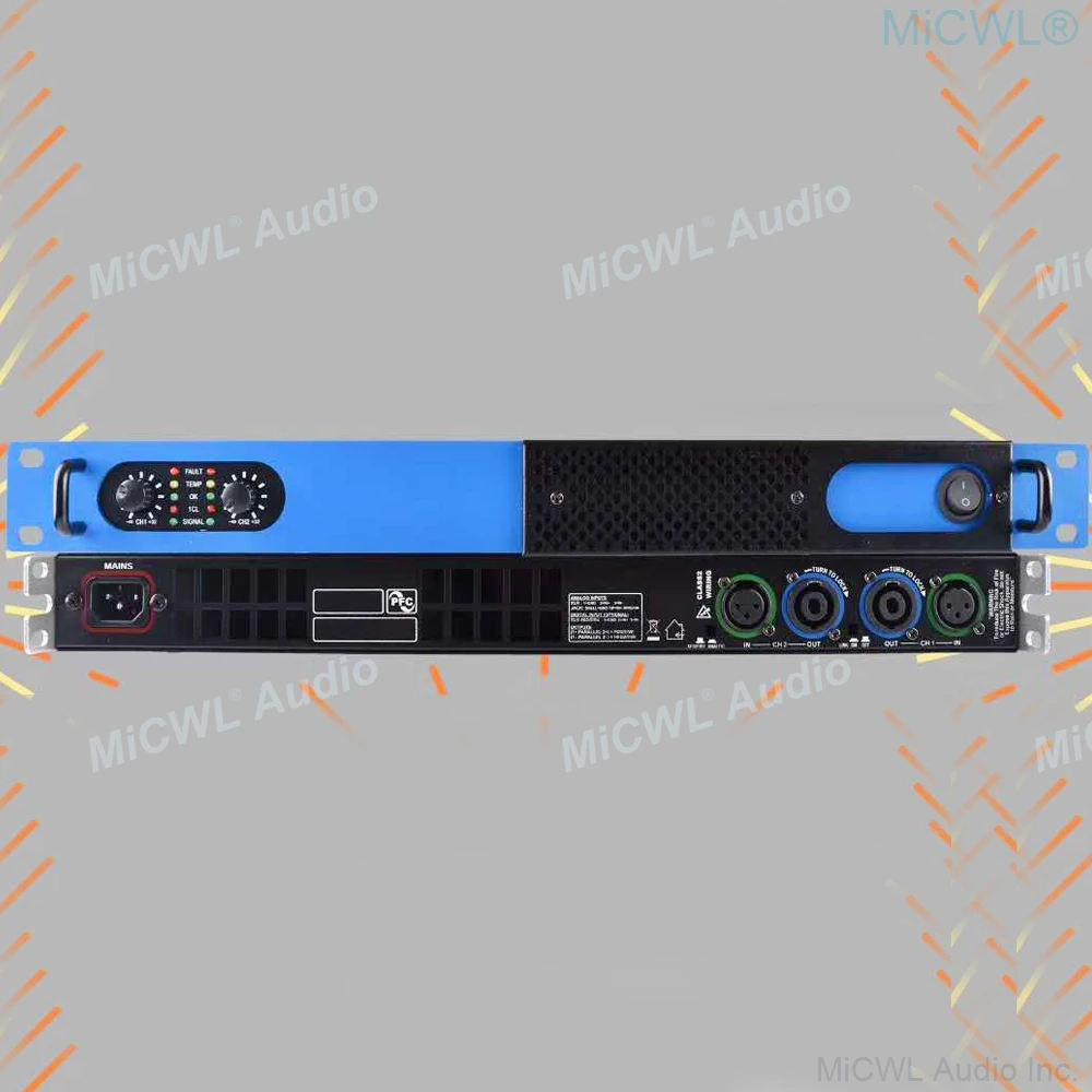 MiCWL Q350 4 Channel 2600W Digital Power Amplifier 2 Channel 5200 Watts Stereo AMP for Stage Speaker
