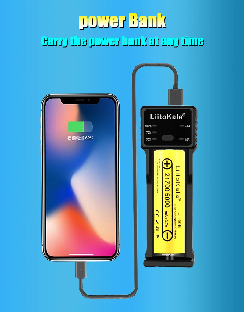 Liitokala Lii-100C 21700 Batterij Oplader Voor 18650 18350 26650 16340 RCR123 14500 3.7V 1.2V Mh Ni-Cd 2A Usb Smart Charger