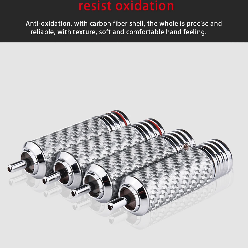 YYAUDIO 4pcs Gold Plated RCA Connector RCA Male Plug Adapter Silver Audio Wire Connector Video Locking Cable Connector