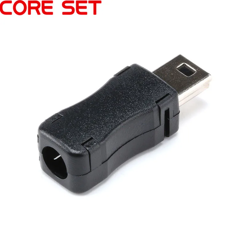 10pcs Mini USB Connector 5 Pin T Port Male Plug Socket with Plastic Cover for DIY Dropshipping Adapter PCB SDA Data Cable Line