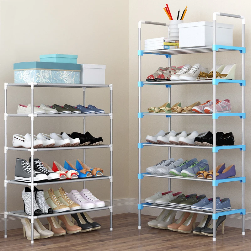 Multilayer Shoe Cabinets Portable Handrial Stand Cabinet Easy to Assembly Shoes Oragnizer DIY Simple Home Storage Shoe Rack