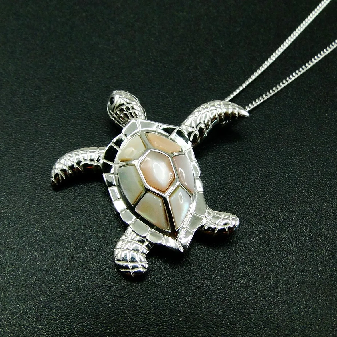 Heißer Verkauf Sea Life Anhänger Halskette Perlmutt Schmuck 925 Sterling Silber natürlichen Mop Meeres schildkröte Frauen Schmuck Party Gif