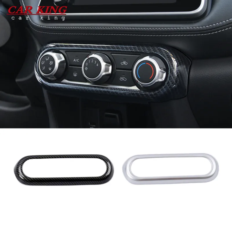 

ABS Matte/Carbon fiber car air conditioner Switch panel Cover Trim Car Styling 1pcs For Nissan Kicks 2016 2017-2020 Accessories