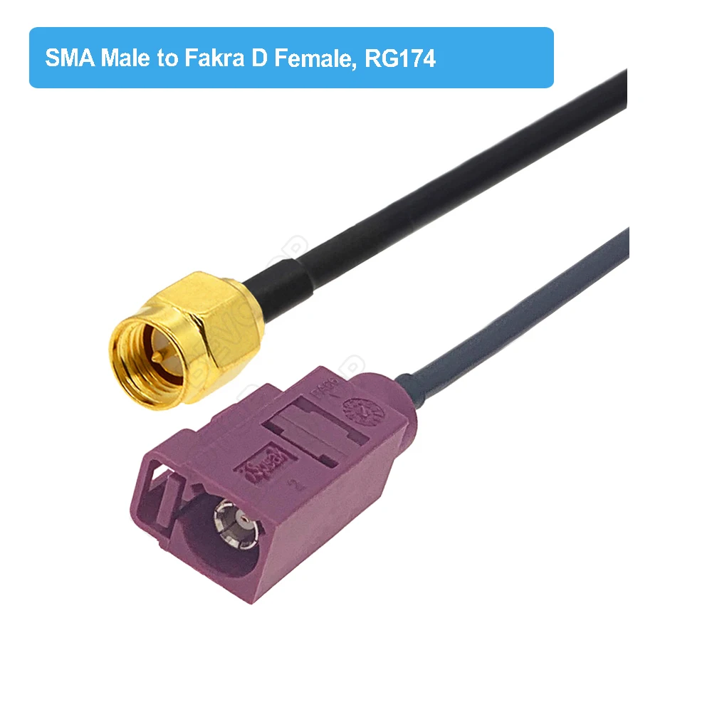 Bordeaux RAL4004 Fakra D Male / Female to SMA Male Plug RG174 Cable Adapter GSM Antenna Extension Cord RF Coaxial Pigtail Jumper