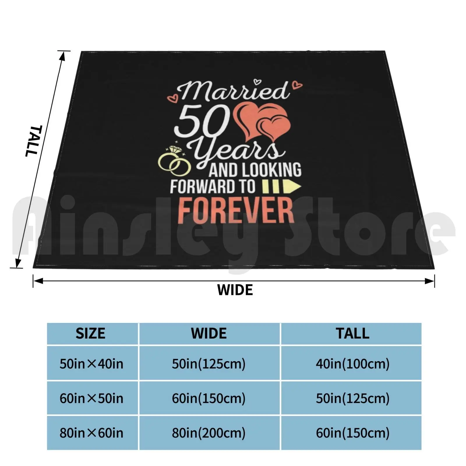 Wedding Anniversary Married 50 Years Looking Forward To Forever Blanket For Sofa Bed Travel Wedding Anniversary