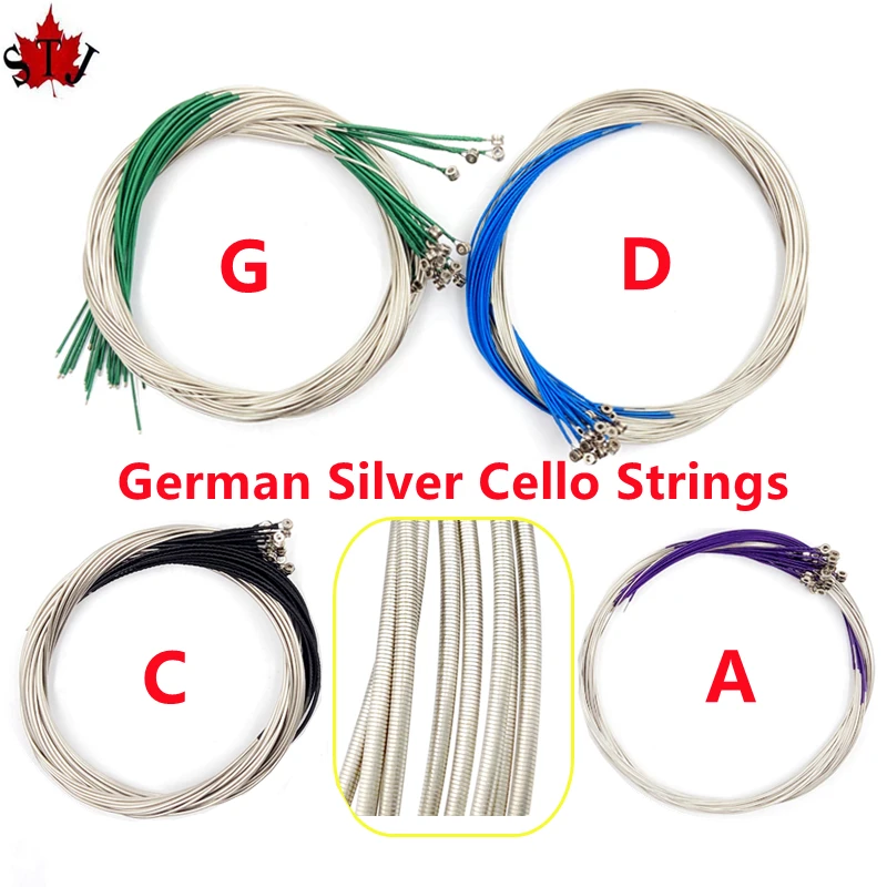 10 set ((A-D-G-C)) Cello Strings german silver 4/4 3/4 1/2 1/4 1/8,cello Parts and Accessories