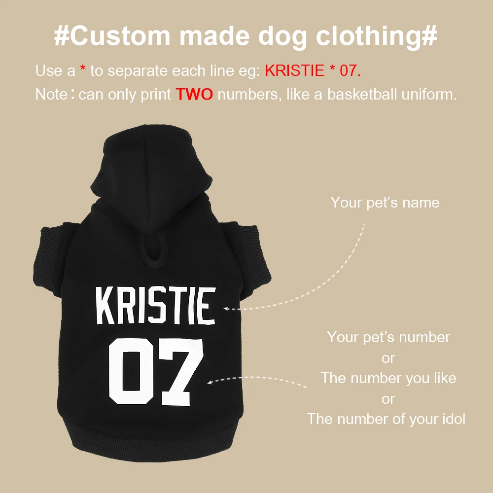 Pet Clothes Dog Hoodie Custom French Bulldog Puppy Coat Sweatshirt Cotton Winter Dog Cat Clothing For Small Large Dogs Chihuahua