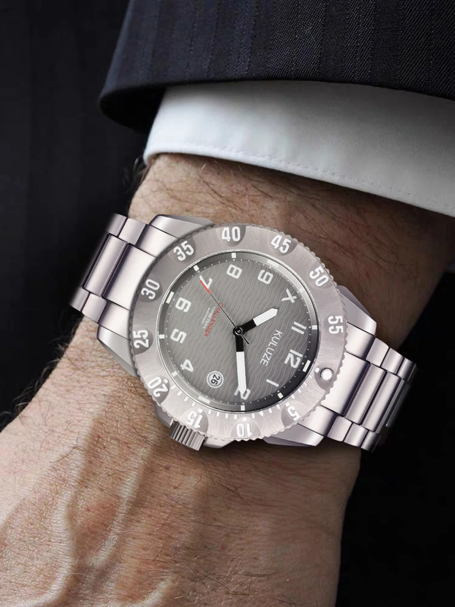 KULUZE Titanium Watch Automatic mechanical watches made in Japan Sports Men\'s Date Clock Man Military Waterproof Wrist watch